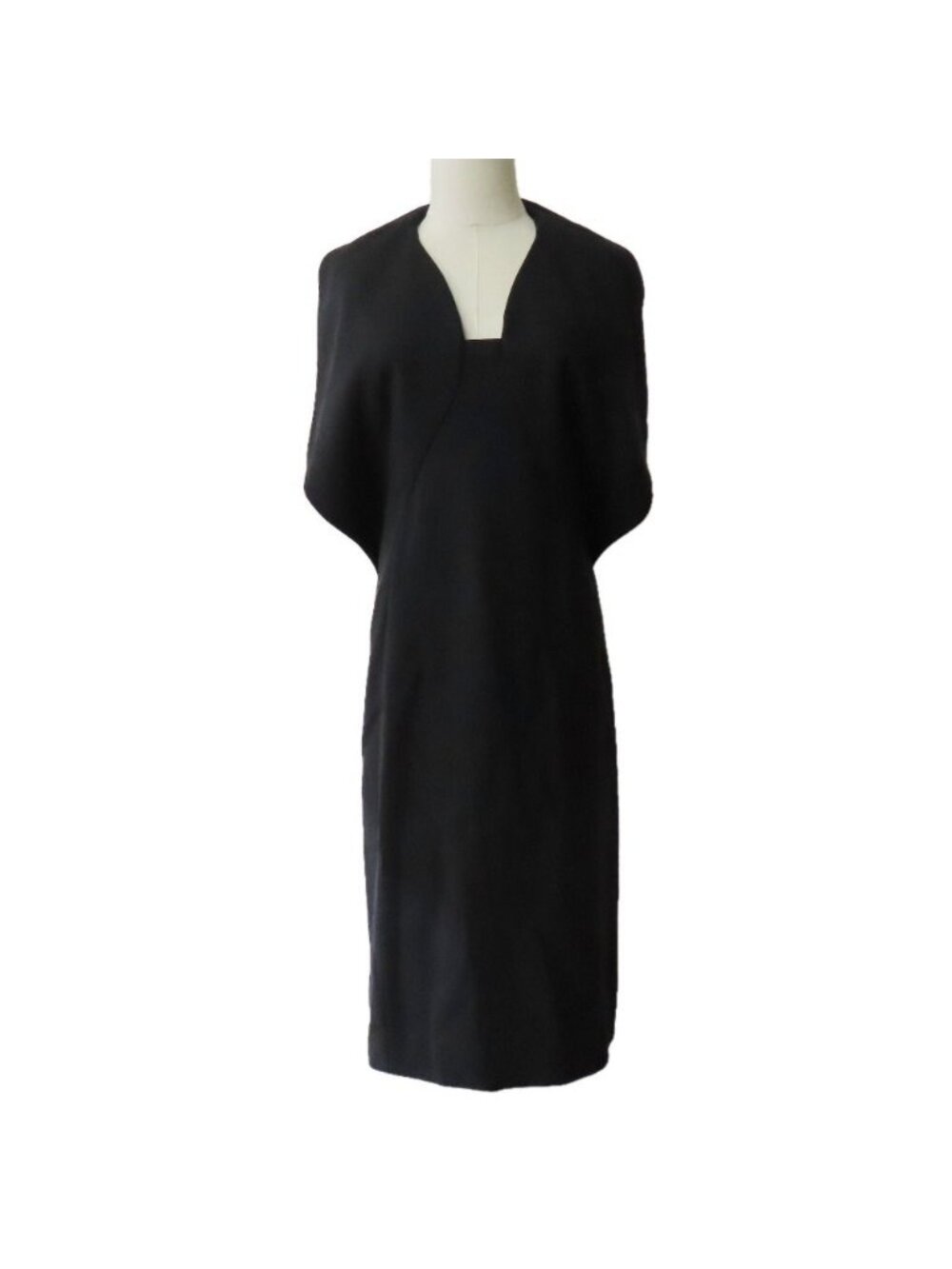 Louis Vuitton Sleeveless Dress Long Silk Black 36